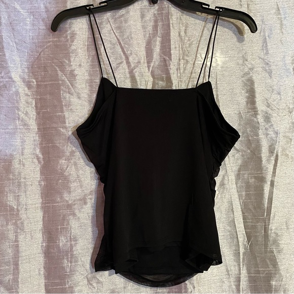 Crave Fame top, L, GUC, lined ruched nylon mesh, stretch straps - Picture 5 of 7